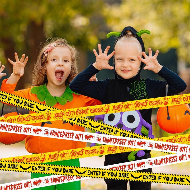 PatiCool Halloween Decorations Caution Tape 3 in x 88.6 ft 3PCS, Scary Halloween Party Decorations for Indoor Outdoor, Haunted House Decor - Enter If You Dare - Haunted Keep Out - Keep Out Do Not Cross - Image 4